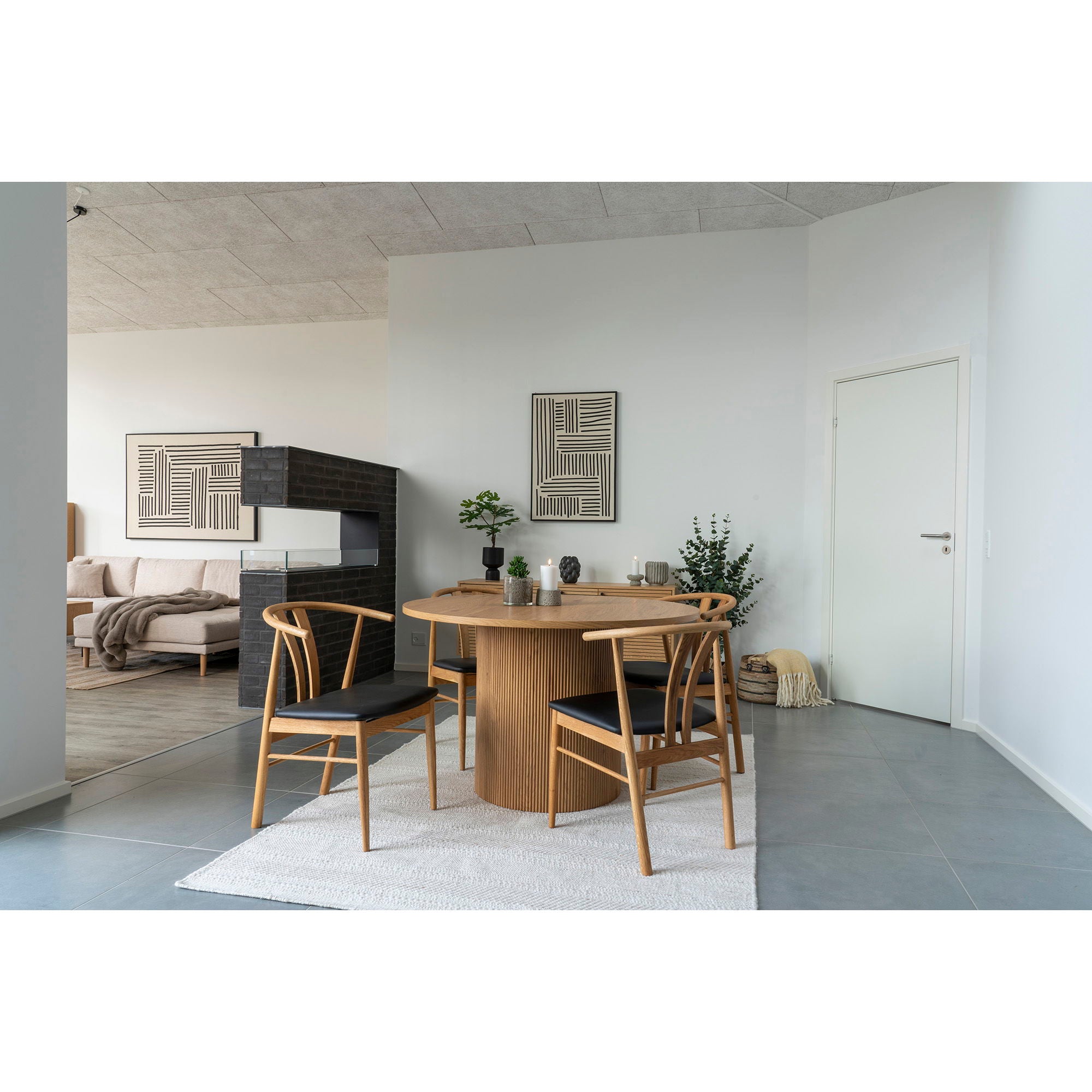 Farbe Lipari – Leinwandbild, schwarz/beige, 100×140 cm